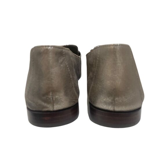 Donald Pliner BETHANY Leather Metallic Silver Loafer Flats Size 11 - Picture 4 of 6